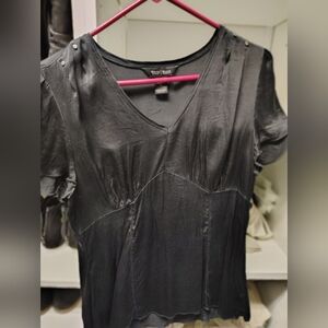 WHBM Black Fitted Blouse